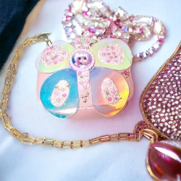 Custom Y2K Butterfly Iridescent Crossbody Purse Holographic - Picture 1 of 7